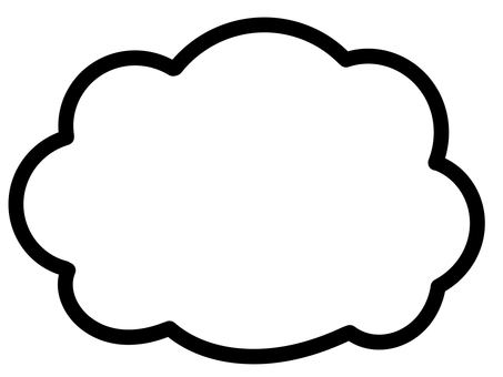 吹き出し　雲型　雲型　線画 吹き出し,雲,雲型,黒,シンプル,フレーム,気持ち,セリフ,メッセージ,言葉のイラスト素材