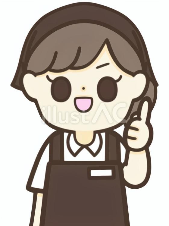 注意、説明をする女性店員 女性,店員,スタッフのイラスト素材