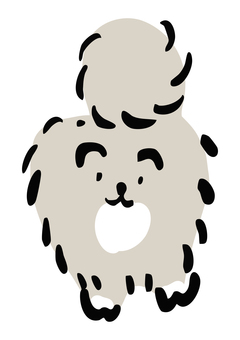 もふもふの犬 もふもふ,犬,かわいい,わんこ,ペット,動物,ふわふわ,シンプル,手描き風,キャラクターのイラスト素材