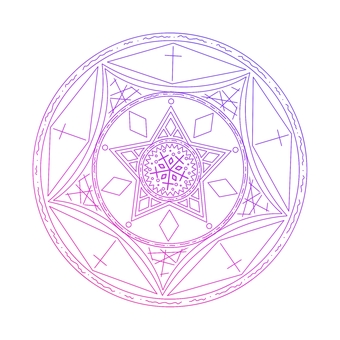 魔法陣 ピンク,グラデーション,星,十字架,可愛い,かっこいい,ファンタジー,魔法陣,素材のイラスト素材