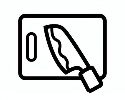 まな板と包丁のイラストロゴマーク まな板,包丁,道具,手料理,切る,キッチングッズ,調理,料理,ご飯,ロゴのイラスト素材