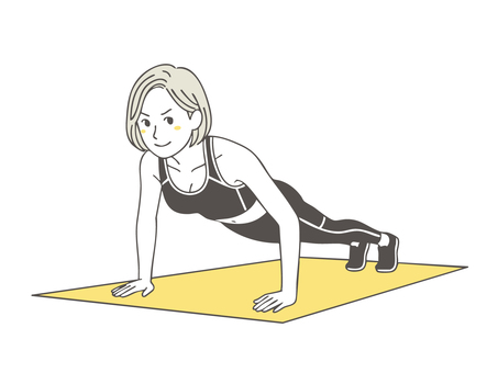 腕立て伏せをする女性1 腕立て伏せ,女性,若い,筋肉,筋力トレーニング,鍛える,スポーツジム,かわいい,健康,スポーツのイラスト素材