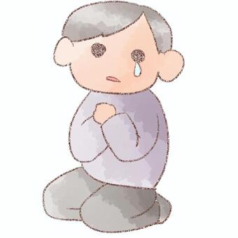 ひとりぼっち 人物,ひとりぼっち,涙,水彩,鉛筆のイラスト素材