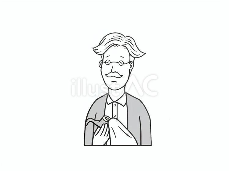 優しそうな印象のお爺さん(高齢者) お爺さん,白髪,老人のイラスト素材