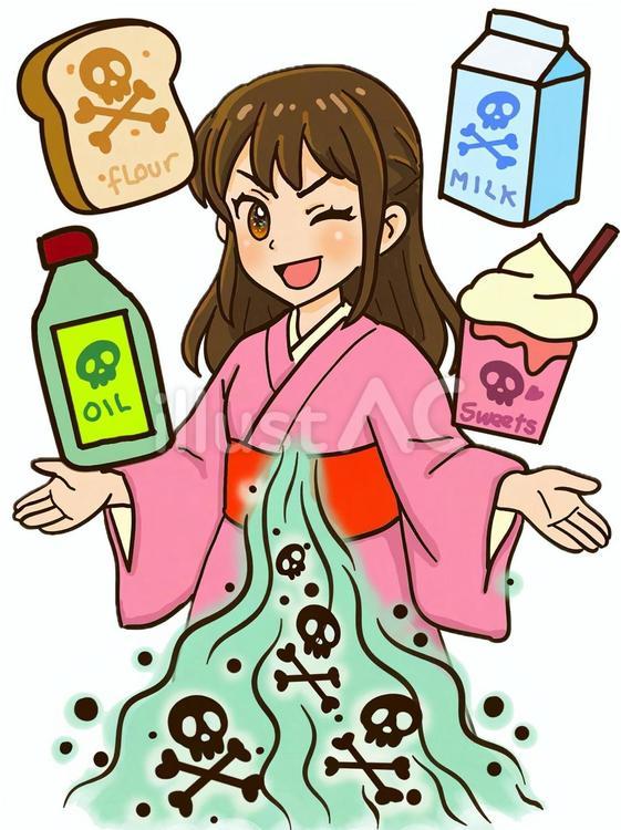 四毒ぬき 四毒,食品,添加物のイラスト素材