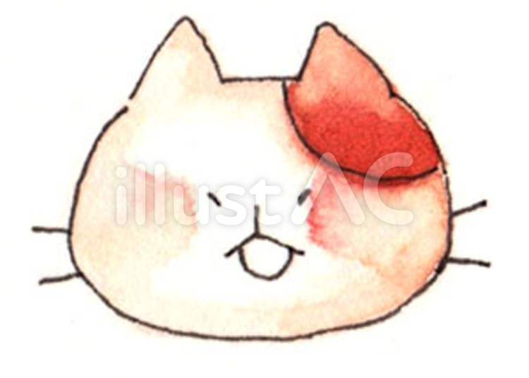 ねこ　笑顔 ねこ,ネコ,猫のイラスト素材