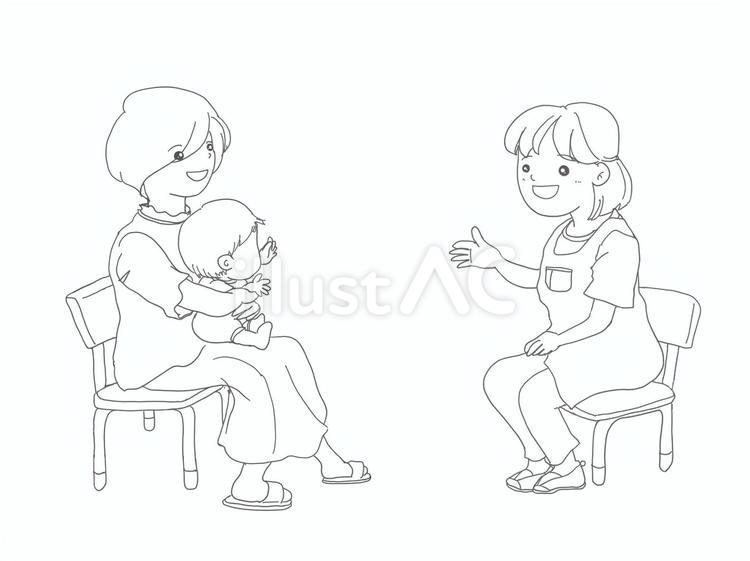 個人懇談（机無） 個人懇談,保育士,保護者のイラスト素材