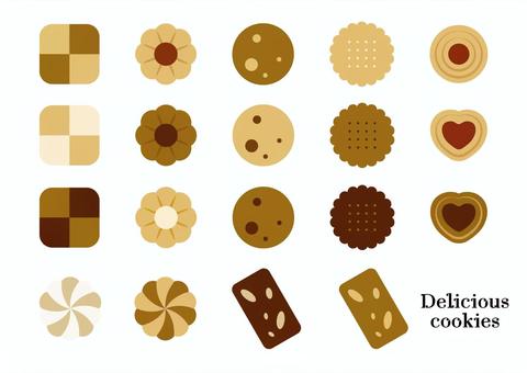 おいしいクッキーのイラスト素材 クッキー,焼き菓子,スイーツ,おやつ,食べ物,おいしい,かわいい,シンプル,アイコン,楽しいのイラスト素材