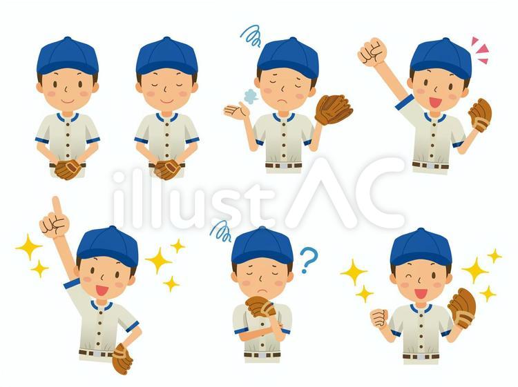 野球選手 野球部 ポーズセット2イラスト No 無料イラストなら イラストac