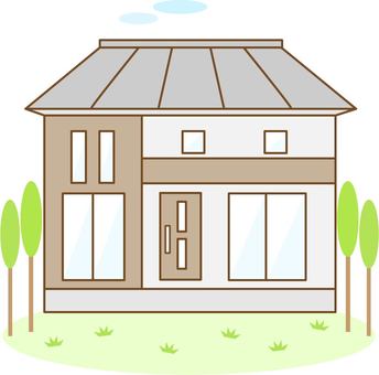 Illustration, family, a house, detached house, JPG and PNG