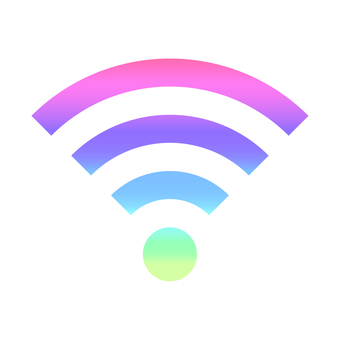 グラデーションWi-Fi電波マーク wi-fi,無線lan,電波,通信,ネット,接続,ネットワーク,シンプル,マーク,スマホのイラスト素材