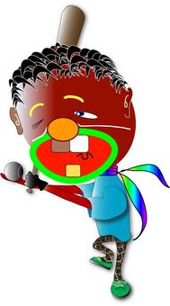 バッティング アニメ,バッター,男性,右打者,野球のイラスト素材