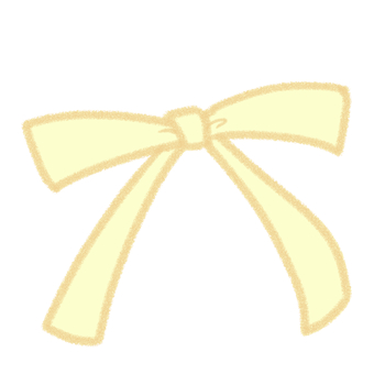細リボン黄色 リボン,ゆるい,手描き,フリーハンド,デフォルメ,シンプル,かわいい,手書き,ラフ,模様のイラスト素材