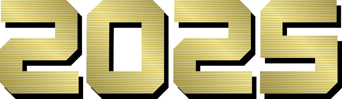 西暦2025　 西暦,2025,メタリック,ゴールド,豪華,金属,個性,表示,数字のイラスト素材