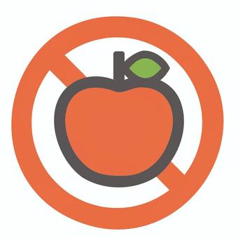 林檎不使用マーク　アレルギー 林檎,りんご,果物,フルーツ,不使用,アレルギー,アレルゲン,食品,原材料,表示のイラスト素材