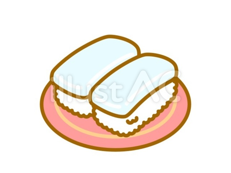 回転ずし　イカ　赤 寿司,イカ,回転ずしのイラスト素材