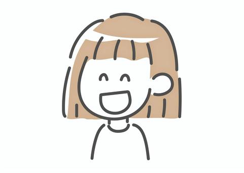 Smiling woman illustration, , JPG, PNG and AI