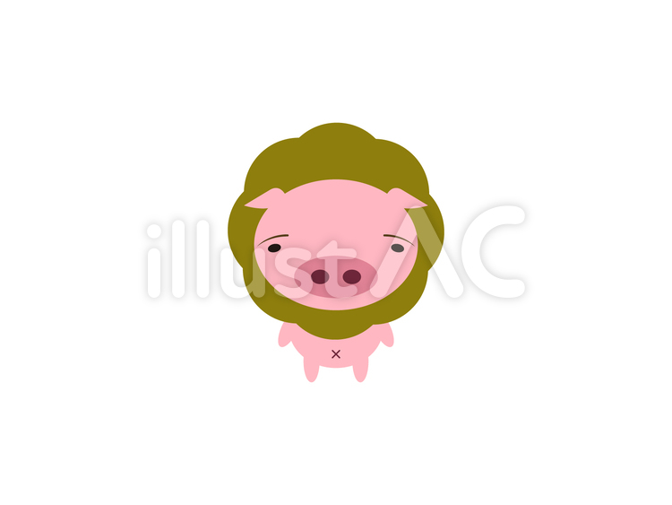 ブ　タ　ラ　イ　オ　ン ン,オ,イのイラスト素材