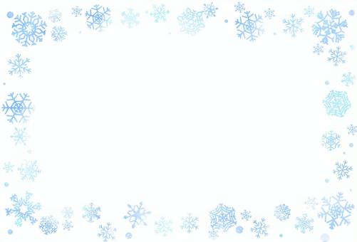 舞い散る雪の結晶フレーム　冬の装飾