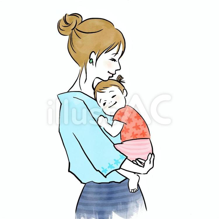 なかよしだっこ ママ,お母さん,母のイラスト素材