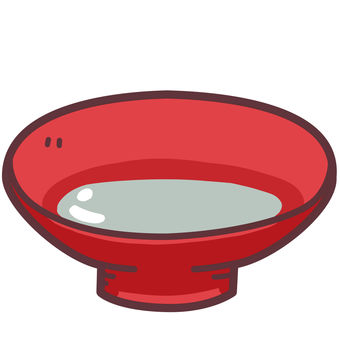 赤い　盃　かわいいデフォルメイラスト 盃,宴,お酒,赤,お椀,容器,入れ物,寸,木製,契りのイラスト素材