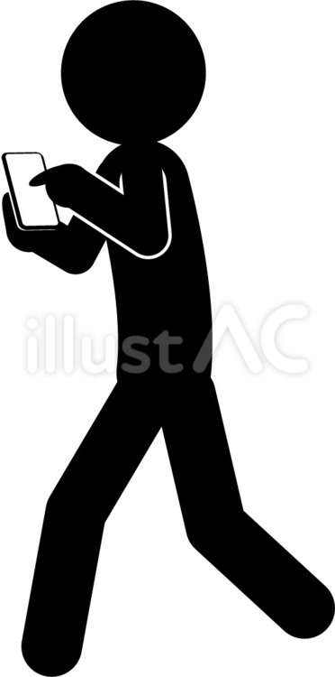 スマホ　 人物,危険,ピクトグラムのイラスト素材