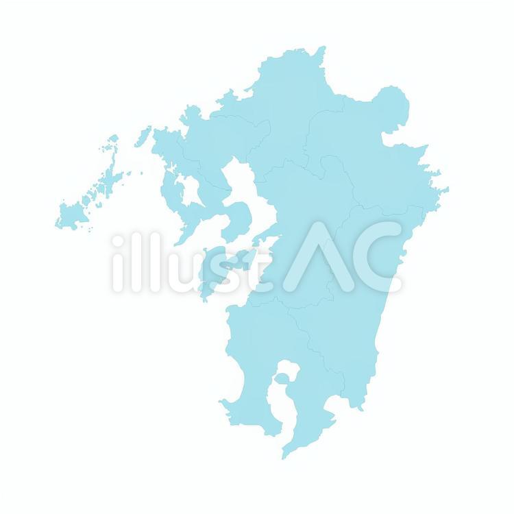 九州シルエット 九州,九州地方,地図のイラスト素材