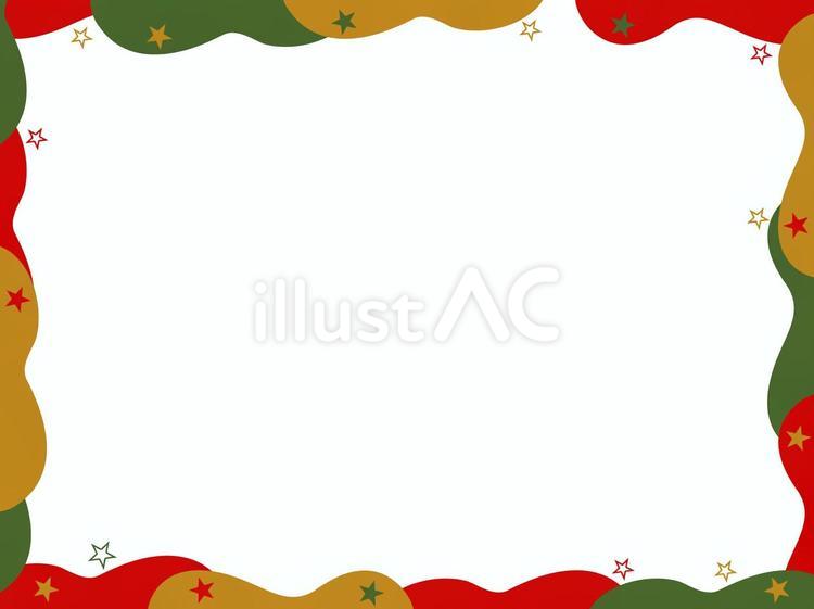 クリスマスの可愛いフレーム01 クリスマス,フレーム,星のイラスト素材