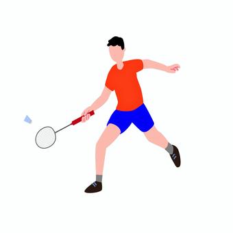 スポーツ 105 バドミントン,スポーツ,男性,アスリート,ラケット,シャトル,運動,試合,イラスト,キャラクターのイラスト素材