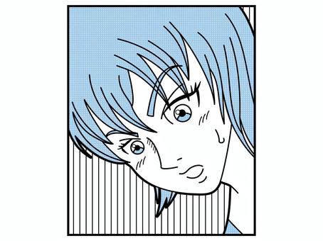 漫画風　驚いている女性 人物,漫画,コミック,コマ,線画,手書き,女性,女,女の子,驚きのイラスト素材