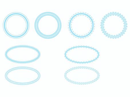 水色の円形フレームセット 水色の円形フレームセット 円形,楕円,丸,背景,フレーム,あしらい,飾り枠,コピースペース,装飾,見出しのイラスト素材