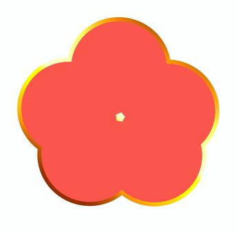 花模様・アイコン・お正月 正月,ゴールド,花,椿,アイコン,金色,赤,パーツ,パーツ素材,新年のイラスト素材