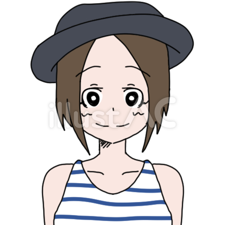 私服の女性5 ほほえむ,10代,20代のイラスト素材