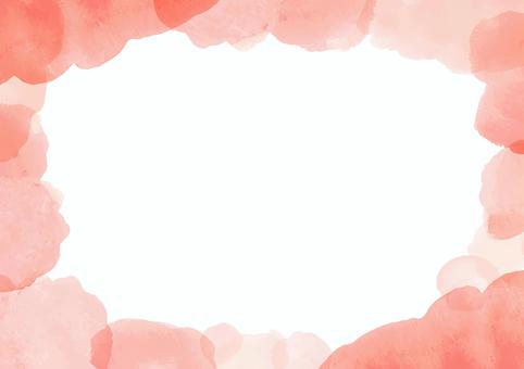 水彩フレーム_朱色 朱色,洗朱色,水彩,フレーム,背景,スカーレット,レッド,赤,水彩画,手描きのイラスト素材