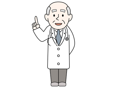 Illustration of an elderly male doctor explaining, , JPG, PNG and AI