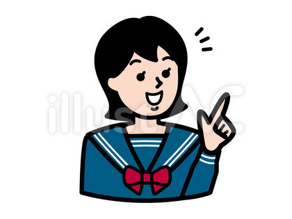 女子生徒(セーラー服・指を差す)
