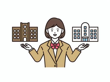 進路先を比べる女子学生B(カラー)2  進路先を比べる女子学生B(カラー)2  学生,進路,進学,比べる,学校,大学,短大,専門学校,高校,就職のイラスト素材