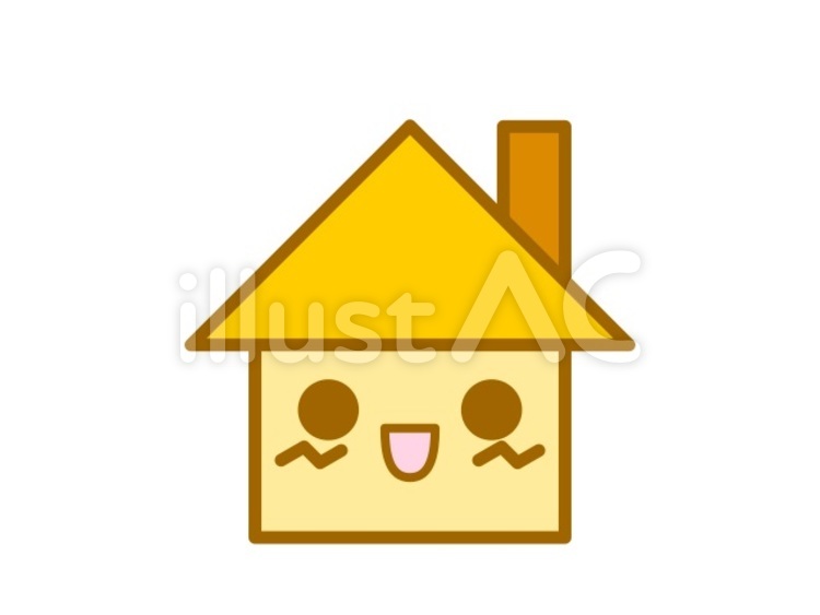 ハウスちゃん　黄 家,建物,建築のイラスト素材