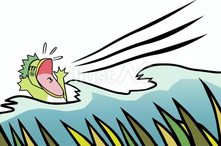 （ことわざ）河童の川流れ ことわざ,河童,生き物のイラスト素材