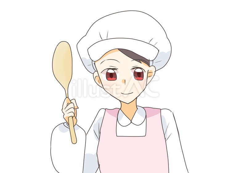 給食調理員の女性 給食調理員,女性,コミック風のイラスト素材