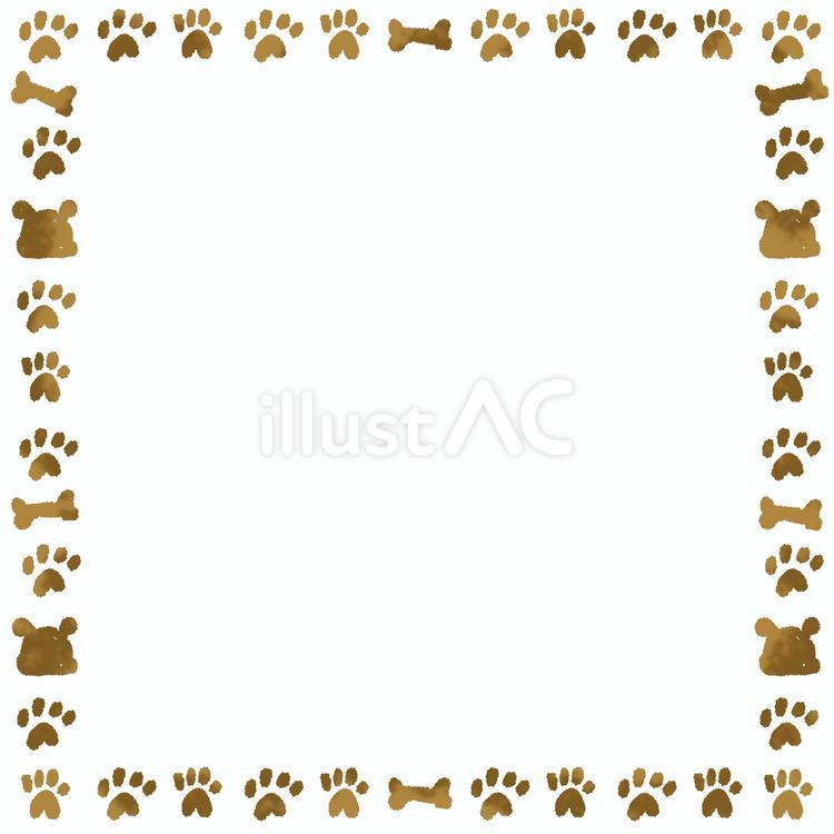 わんちゃんフレーム 正方形,犬,骨のイラスト素材