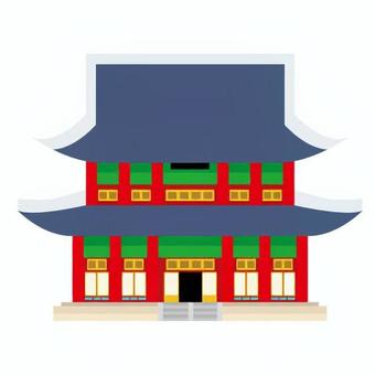 昌徳宮 昌徳宮 韓国,昌徳宮,外国,アジア圏,建物,屋根,門,柱,階段,瓦のイラスト素材