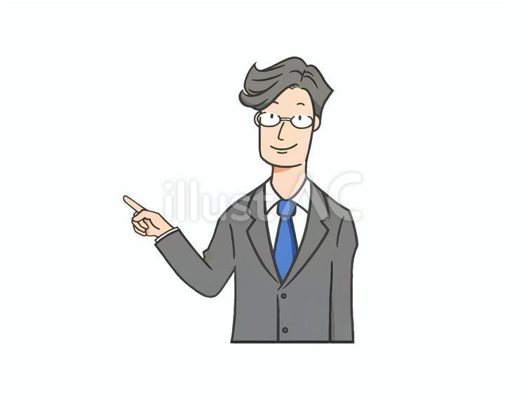指をさし指摘をするポーズのサラリーマン ビジネスマン,男性,若いのイラスト素材