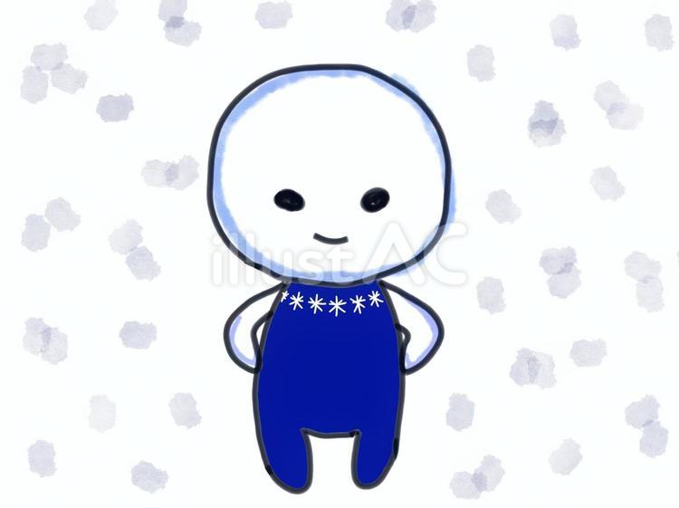 ゆきんこ(あお) 雪,妖精,冬のイラスト素材