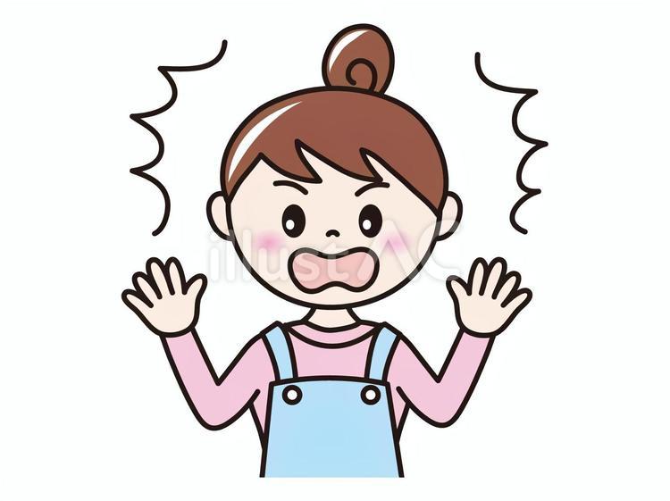 主婦(びっくり） 人物,女性,主婦のイラスト素材