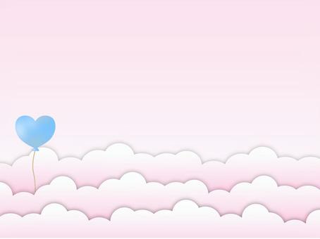 Heart balloons_pink sky, JPG, PNG and EPS Heart balloons_pink sky, heart, balloon, frame, JPG, PNG and EPS