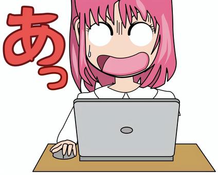 ノートパソコン失敗 ノートパソコン,調べる,失敗,間違い,リスク,情報,表情,白目,アニメ,顔のイラスト素材