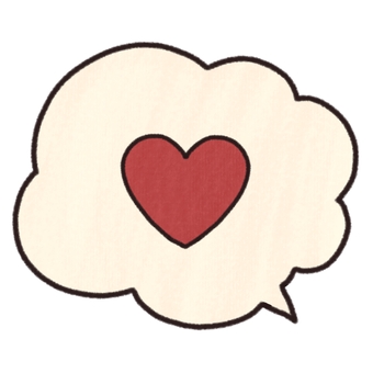ハートマークの吹き出しのイラスト ハート,気持ち,手描き,吹き出し,幸せのイラスト素材