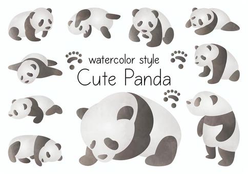 Illustration, panda, animal, meatballs, 