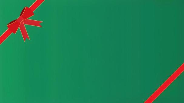 フルHD背景 リボン背景（バック_緑） 背景,リボン,クリスマス,緑,赤,フルhd,16:9,1920×1080,パワーポイント,pptのイラスト素材